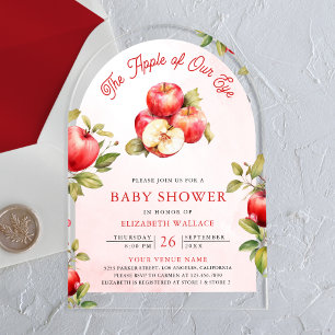 Invitaciones Acrílicas Baby Shower De Apple Of Our Eye Arch
