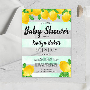 Invitaciones Acrílicas Baby Shower de color de agua moderna con árbol lim