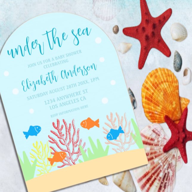 Invitaciones Acrílicas Baby Shower de Sea Life (Subido por el creador)