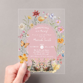 Invitaciones Acrílicas Baby Shower de Some Bunny Easter Wildflower