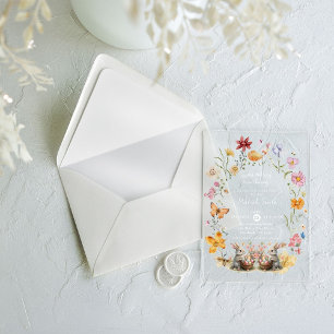 Invitaciones Acrílicas Baby Shower de Some Bunny Easter Wildflower