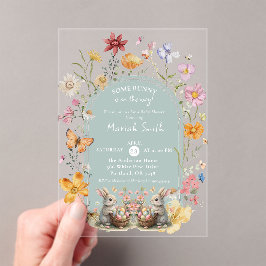 Invitaciones Acrílicas Baby Shower de Some Bunny Easter Wildflower