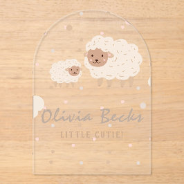 Invitaciones Acrílicas Baby Shower ilustrativo Cream Pastel