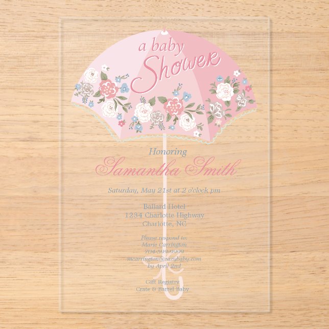 Invitaciones Acrílicas Baby Shower Invitation (Anverso)