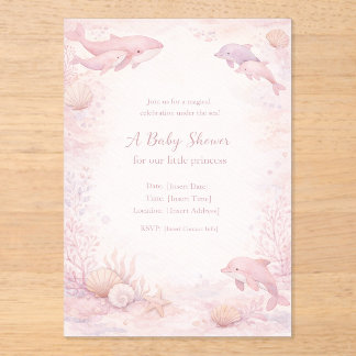 Invitaciones Acrílicas baby shower invitation baby shower girl pink baby