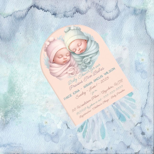 Invitaciones Acrílicas Baby Shower para preciosos Chicas gemelos y niños  (Subido por el creador)
