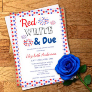 Invitaciones Acrílicas Baby Shower rojo, blanco y debido