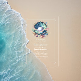Invitaciones Acrílicas Bajo el mar Tema Pequeña Perla Baby Shower