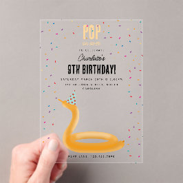 Invitaciones Acrílicas Balloon Animals Snake Kids Birthday Party Theme