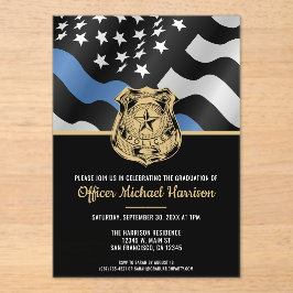 Invitaciones Acrílicas Bandera de aplicación de la ley de graduación de l