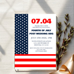 Invitaciones Acrílicas Bandera de estrellas y barras para barbacoa despué
