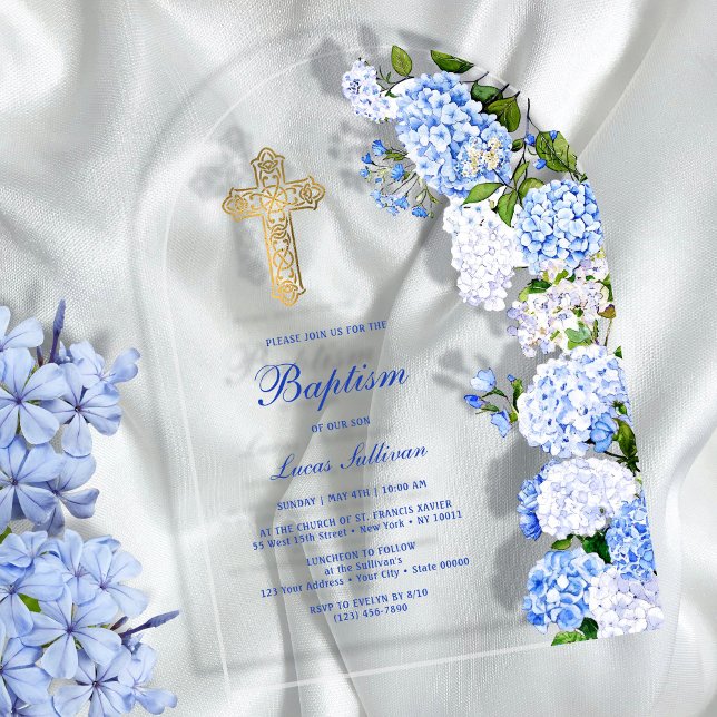 Invitaciones Acrílicas Baptismo del Arco Hidránico Azul (Subido por el creador)