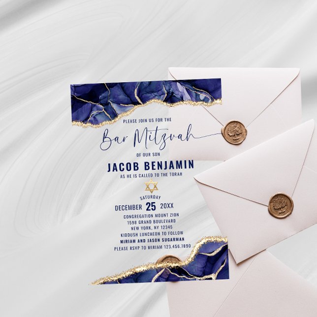 Invitaciones Acrílicas Bar elegante moderno Mitzvah (Subido por el creador)
