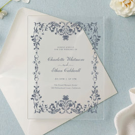 Invitaciones Acrílicas Baroque Elegant Frame Wedding Acrylic Invitation
