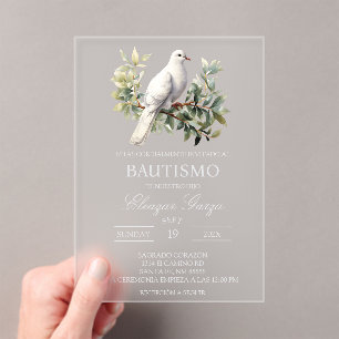 Invitaciones Acrílicas Bautismo acrílico