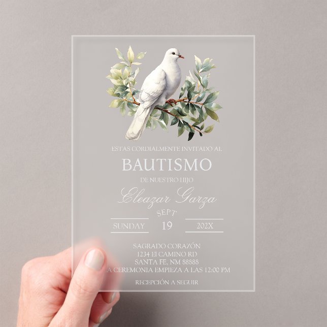 Invitaciones Acrílicas Bautismo acrílico  (Insitu (portátil))