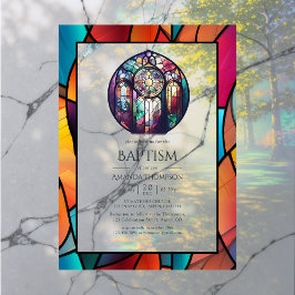 Invitaciones Acrílicas Bautismo, dedicción o cristianismo en la Iglesia m