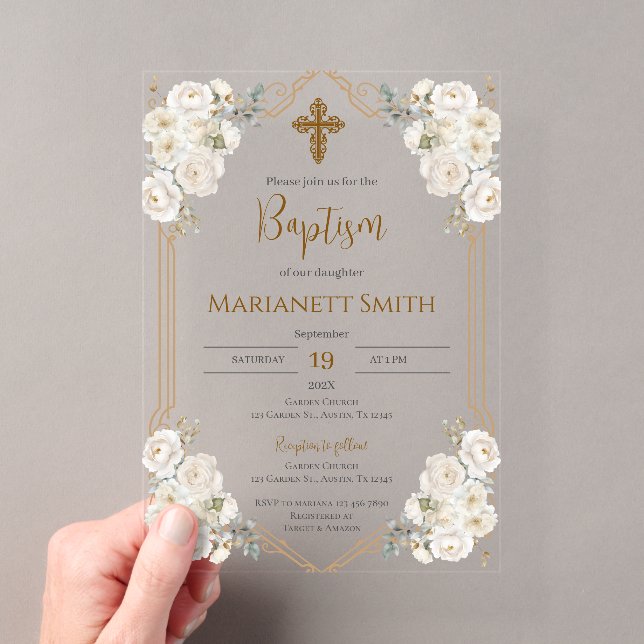 Invitaciones Acrílicas Bautizo Boho (Insitu (portátil))