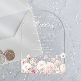 Invitaciones Acrílicas Beautiful Elegant Stunning Floral Wedding