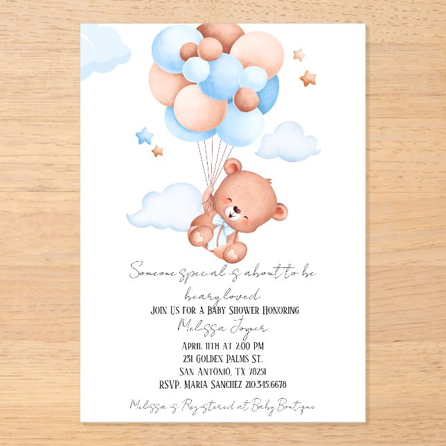 Invitaciones Acrílicas Beauty Loved Baby Shower Invitation  (Anverso)