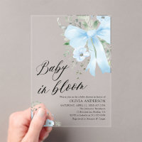 Bebé azul en el florero Baby Shower