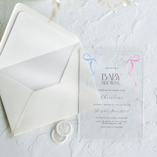 Invitaciones Acrílicas Bebé de Arco Rosa y Azul para Fiesta de Shower de  (Subido por el creador)