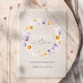 Invitaciones Acrílicas Bebé en Bloom - Elegante Baby Shower floral