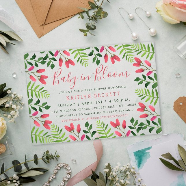 Invitaciones Acrílicas Bebé En Bloom Floral Baby Shower (Subido por el creador)