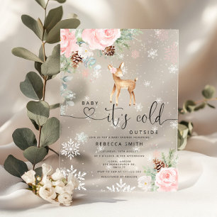 Invitaciones Acrílicas Bebé hace frío afuera Cria de ciervo Baby shower