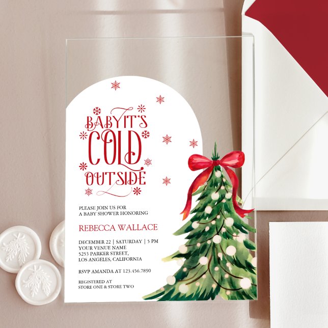 Invitaciones Acrílicas Bebé, hace frío fuera del Baby Shower de invierno  (Subido por el creador)