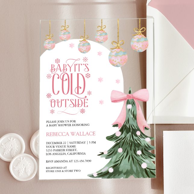 Invitaciones Acrílicas Bebé, hace frío fuera del Baby Shower de invierno  (Subido por el creador)