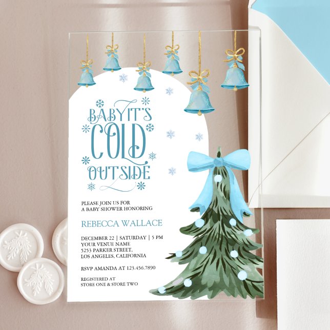 Invitaciones Acrílicas Bebé, hace frío fuera del Baby Shower de invierno  (Subido por el creador)