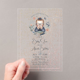 Invitaciones Acrílicas Bebé Lluvia de Bendiciones Personalizada Nuestra S