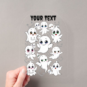 Invitaciones Acrílicas Bebés Fantasmas Espeluznantes Adorables Ambiente d