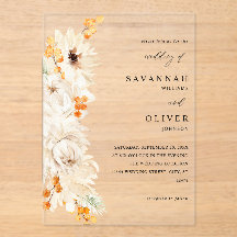 Beige y Naranja Boda floral