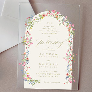 Invitaciones Acrílicas Bella ARCH floral de primavera boda PREMIUM GRUESO