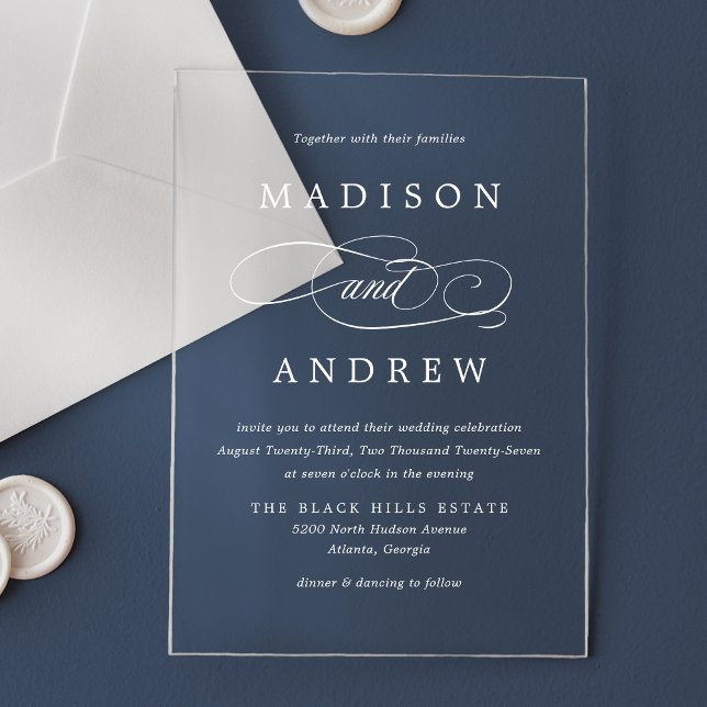 Invitaciones Acrílicas Beloved Calligraphy Wedding (Subido por el creador)