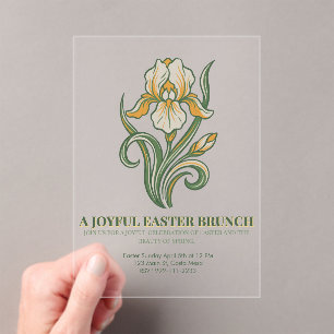 Invitaciones Acrílicas Bendiciones botánicas modernas de Pascua