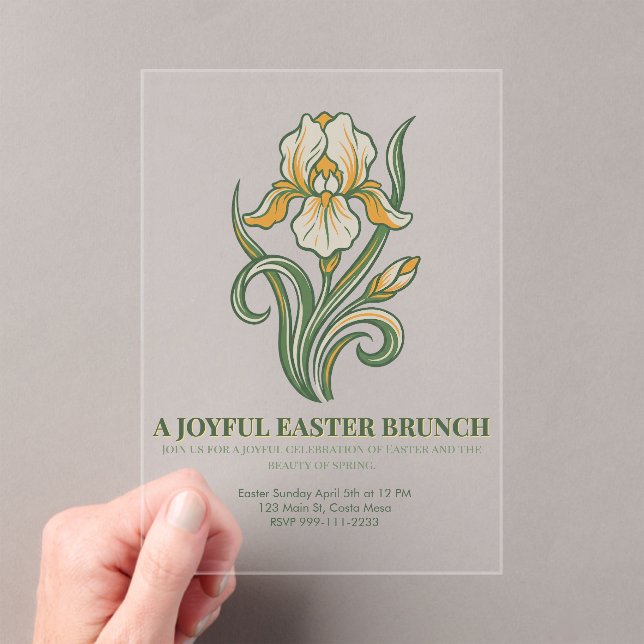 Invitaciones Acrílicas Bendiciones botánicas modernas de Pascua (Insitu (portátil))