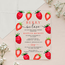 Invitaciones Acrílicas Berry In Love Strawberry Bridal Shower