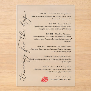 Invitaciones Acrílicas Besa a la Itineraria de la Señorita Adiós por el d