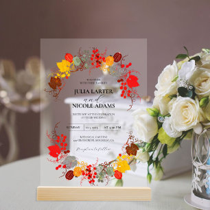 Invitaciones Acrílicas Besos Franceses Uvas Flores Bodas