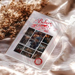 Invitaciones Acrílicas Billete de 9 Navidades del Polar Express