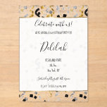 Invitaciones Acrílicas Black Silver Gold Glam Confetti Birthday<br><div class="desc">Black Gold Silver Glam Confetti birthday invites</div>
