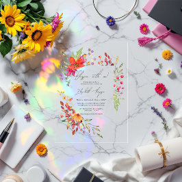 Invitaciones Acrílicas Blossom with Me Wildflower Graduation Party