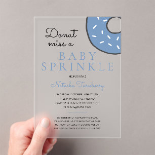 Invitaciones Acrílicas Blue Donut Baby Sprinkboy Boy Baby Shower