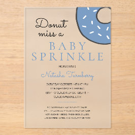 Invitaciones Acrílicas Blue Donut Baby Sprinkboy Boy Baby Shower