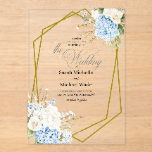 Blue Hydrangea Geometric Wedding