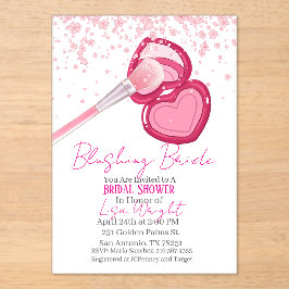 Invitaciones Acrílicas Blushing Bride Bridal Shower Invitation