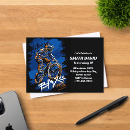 Invitaciones Acrílicas Bmx Bicycle Urban Graffiti streetwear Birthday 
